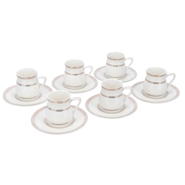 Delcasa Bone China Cup & Saucer, 6/6 Pcs, DC2251 | Cappuccino Cups, Coffee Cups, White Tea Cup Set | Dishwasher Safe - SW1hZ2U6NDI3Mzk3