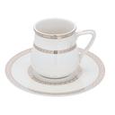 Delcasa Bone China Cup & Saucer, 6/6 Pcs, DC2251 | Cappuccino Cups, Coffee Cups, White Tea Cup Set | Dishwasher Safe - SW1hZ2U6NDI3NDA3