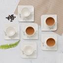 Delcasa Bone China Cup & Saucer, 6/6 Pcs, DC2252 | Cappuccino Cups, Coffee Cups, White Tea Cup Set | Dishwasher Safe - SW1hZ2U6NDI3NDQ1