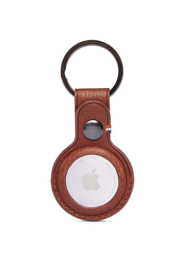 Decoded Leather Keychain for AirTag - Made for Apple AirTag, Full Grain Leather, Solid Fit, Secure, Stylish, Easy Install - Cinnamon Brown - SW1hZ2U6MzYwNzYx