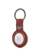 Decoded Leather Keychain for AirTag - Made for Apple AirTag, Full Grain Leather, Solid Fit, Secure, Stylish, Easy Install - Cinnamon Brown - SW1hZ2U6MzYwNzYz