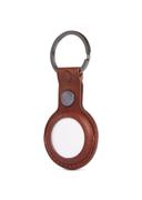 Decoded Leather Keychain for AirTag - Made for Apple AirTag, Full Grain Leather, Solid Fit, Secure, Stylish, Easy Install - Cinnamon Brown - SW1hZ2U6MzYwNzY1
