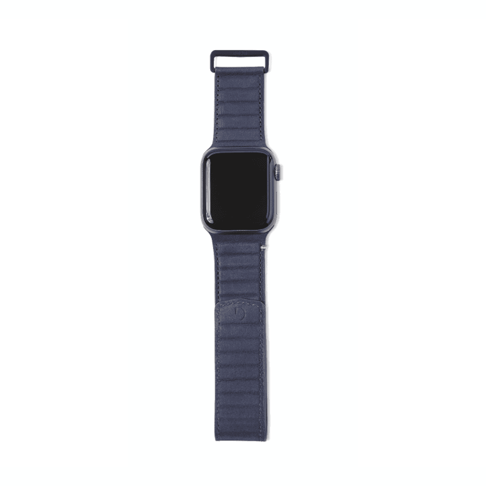 DECODED 40-38mm Leather Magnetic Traction Strap for Apple Watch Series 5, 4, 3, 2, and 1 - Blue