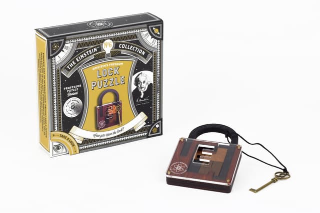 لعبة حل الالغاز EINSTEIN COLLECTION 3D Wooden Padlock Assembly Puzzle من Professor Puzzle - 287449