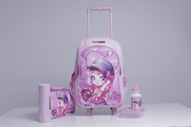 PARA JOHN 5 In 1 Wheeled School Backpack Set With Lunch Box, Lunch Bag, Water Bottle, & Pencil Case - SW1hZ2U6NDM2NTAy