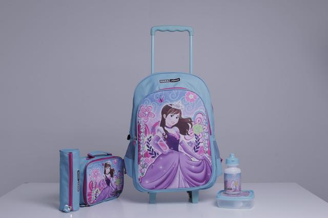 PARA JOHN 5 In 1 Wheeled School Backpack Set With Lunch Box, Lunch Bag, Water Bottle, & Pencil Case - SW1hZ2U6NDM2NDY3