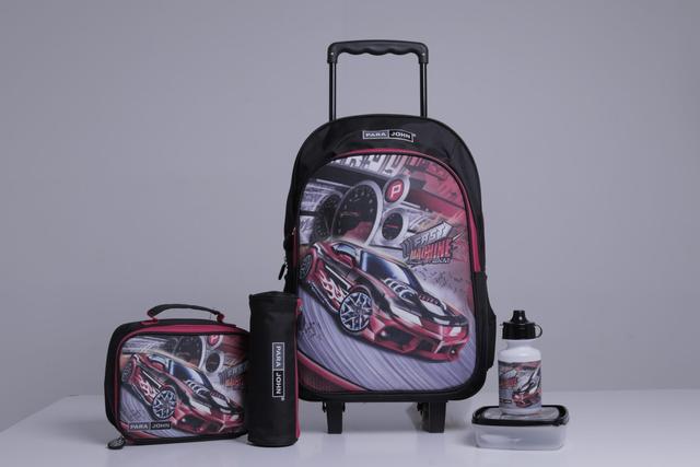PARA JOHN 5 In 1 Wheeled School Backpack Set With Lunch Box, Lunch Bag, Water Bottle, & Pencil Case - SW1hZ2U6NDM2NDkx