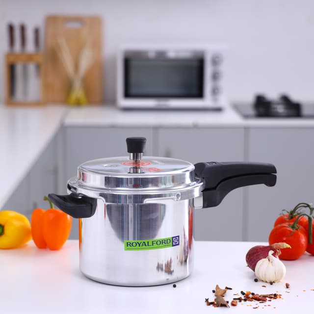 طنجرة ضغط المينيوم صغيرة بسعة 5 لتر | Royalford Aluminium Pressure Cooker