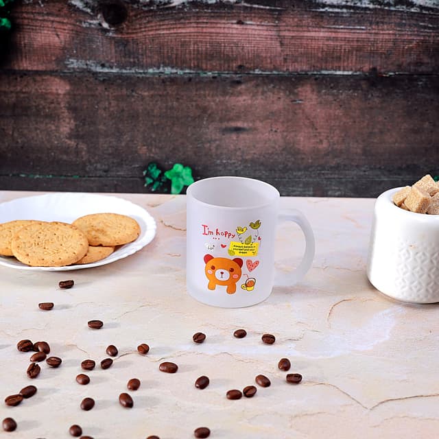 كوب ( ماغ ) زجاجي مع غطاء 300 مل Royalford - 300Ml Glass Frosty Mug With Cap - Freezer Beer Glass With Handle