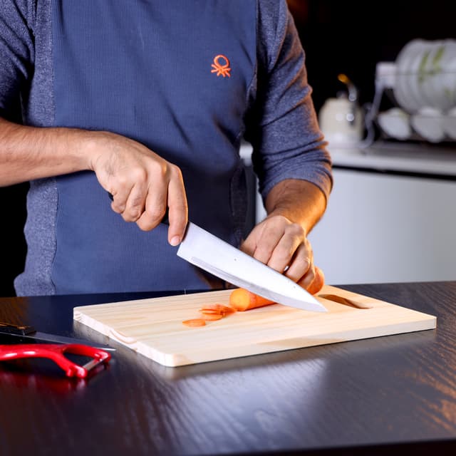 Delcasa 4Pc Knife Set/Wooden Cutting Board