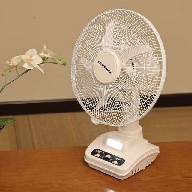 مروحة ارضية 20 واط فابلة لإعادة الشحن Rechargeable Oscillating Fan من Olsenmark