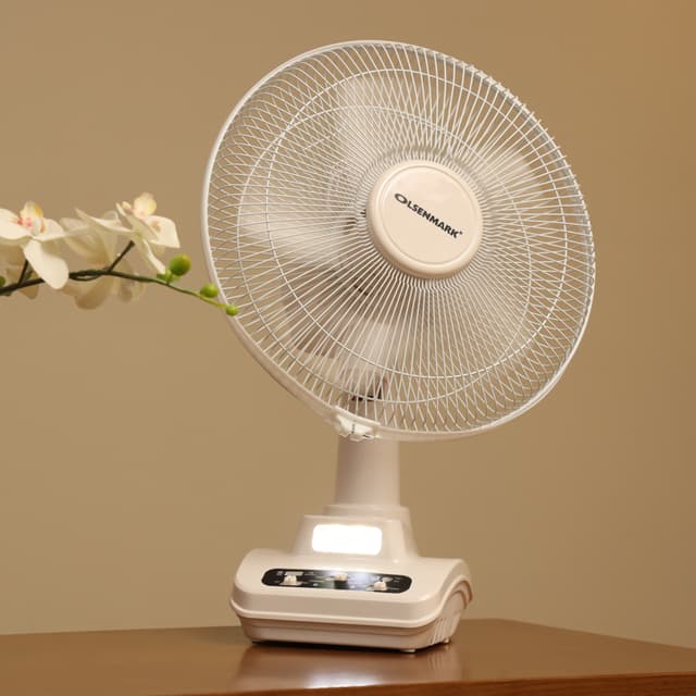 مروحة ارضية 20 واط فابلة لإعادة الشحن Rechargeable Oscillating Fan من Olsenmark