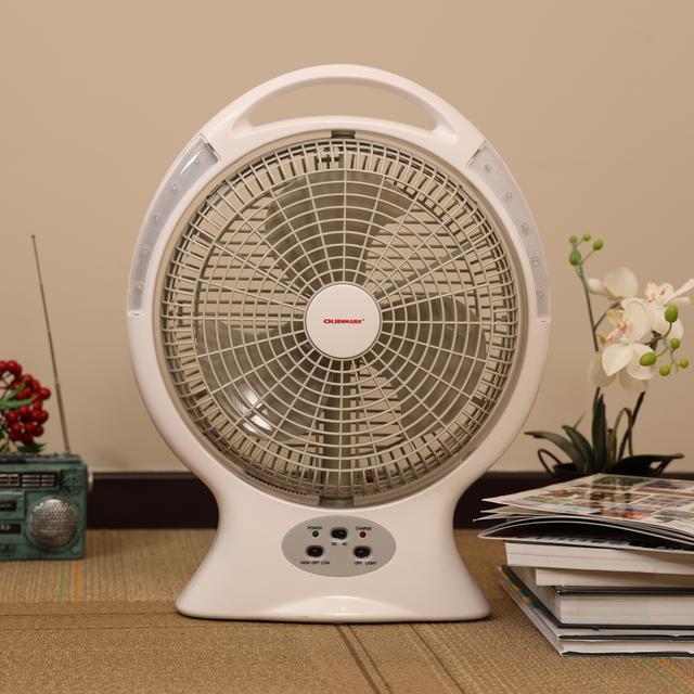 Olsenmark Desktop Rechargeable Fan With Led, 12 Inch - 2 Speed Setting - Lead-Acid Battery - Usb - SW1hZ2U6NDEyNDI2