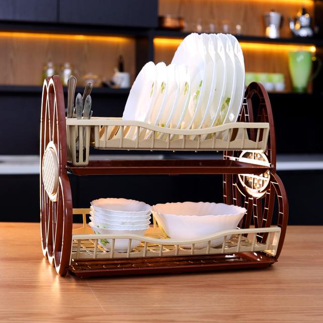 Royalford 2 Layer Plastic Dish Rack