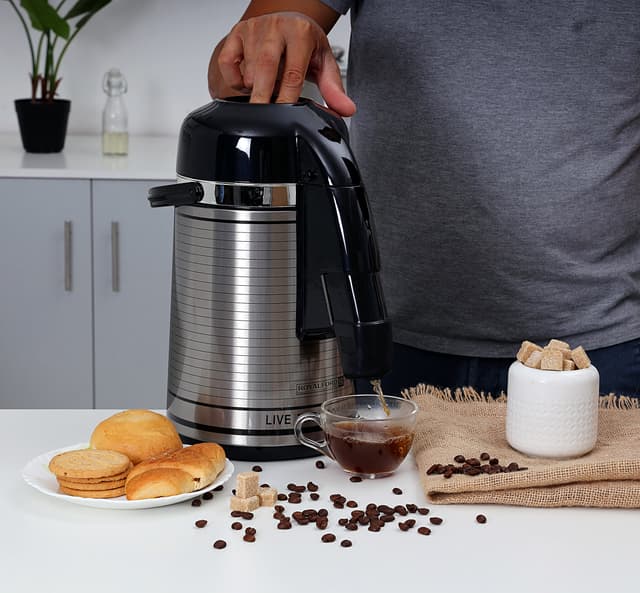 ترمس شاي ( حافظة حرارة ) 3 لتر - فضي Royalford  - Airpot Glass Vacuum Flask