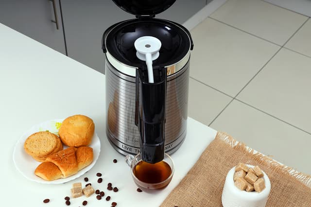 ترمس شاي ( حافظة حرارة ) 3 لتر - فضي Royalford  - Airpot Glass Vacuum Flask