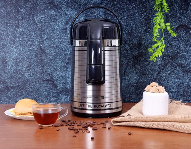 ترمس شاي ( حافظة حرارة ) 3 لتر - فضي Royalford  - Airpot Glass Vacuum Flask