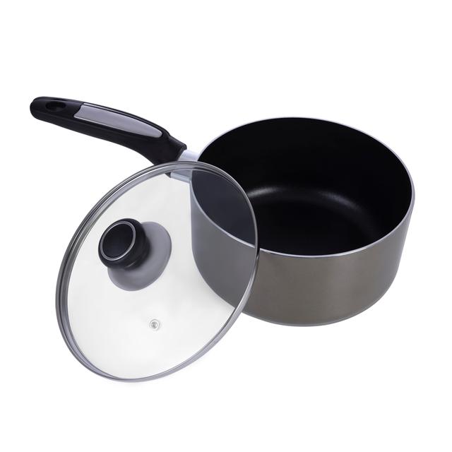 قدر طهي (مقلاة) 18 سم Royalford 18Cm Aluminium Non-Stick Small Enamel Saucepan With Lid - SW1hZ2U6MzY3NTI0