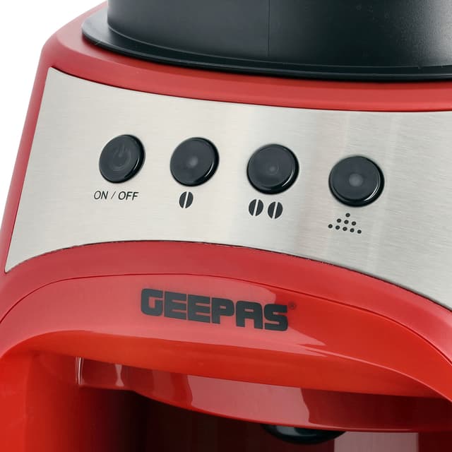 مطحنة و ماكينة قهوة مقطرة بسعة 0.6 لتر Geepas Grinder & Drip Coffee Maker
