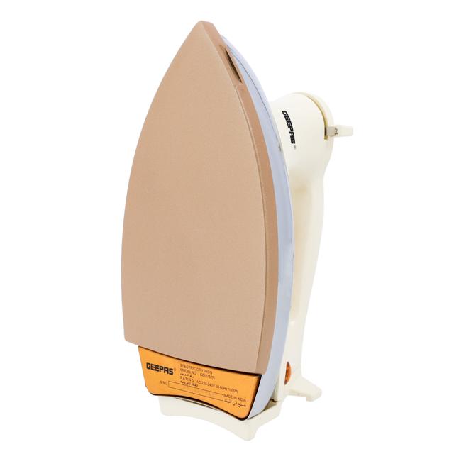 Geepas Electric Dry Iron, Golden Ceramic Soleplate, GDI2752 | Heavy Weight | Adjustable Temperature | Pilot Indicator Lamp | Overheat Protection | Swivel Cord - SW1hZ2U6NDI4NjY0