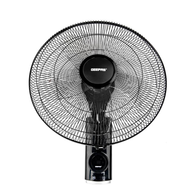 Geepas 18 Inch Wall Fan With Remote Control,GF21125 - 60W Copper Motor | 5 Leaf AS Blade | 3 Speed Option | Overheat Protection | Horizontal Oscillation | Home & Office Use - 186206