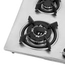 Geepas 2-in-1 Built-in Gas Hob,Stainless Steel,GGC31026 | Sabaf Burners | Cast Iron Pan Support | Auto-Ignition | Low Gas Consumption | 4 Control Knobs - 185917