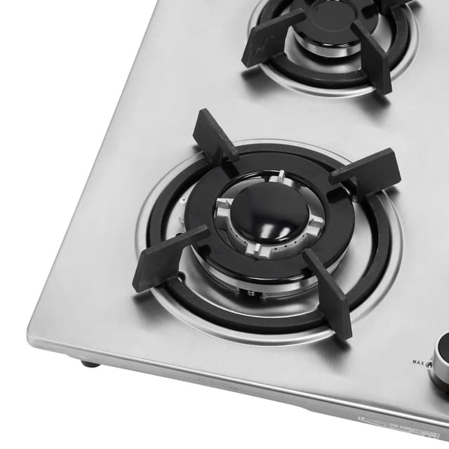 Geepas 2-in-1 Built-in Gas Hob,Stainless Steel,GGC31026 | Sabaf Burners | Cast Iron Pan Support | Auto-Ignition | Low Gas Consumption | 4 Control Knobs - 185917