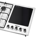 بوتاجاز غاز بلت ان مسطح 4 شمعات وسطح تسخين Geepas Stainless Steel Built-In Gas Electric Hot Plate Hob - 186149