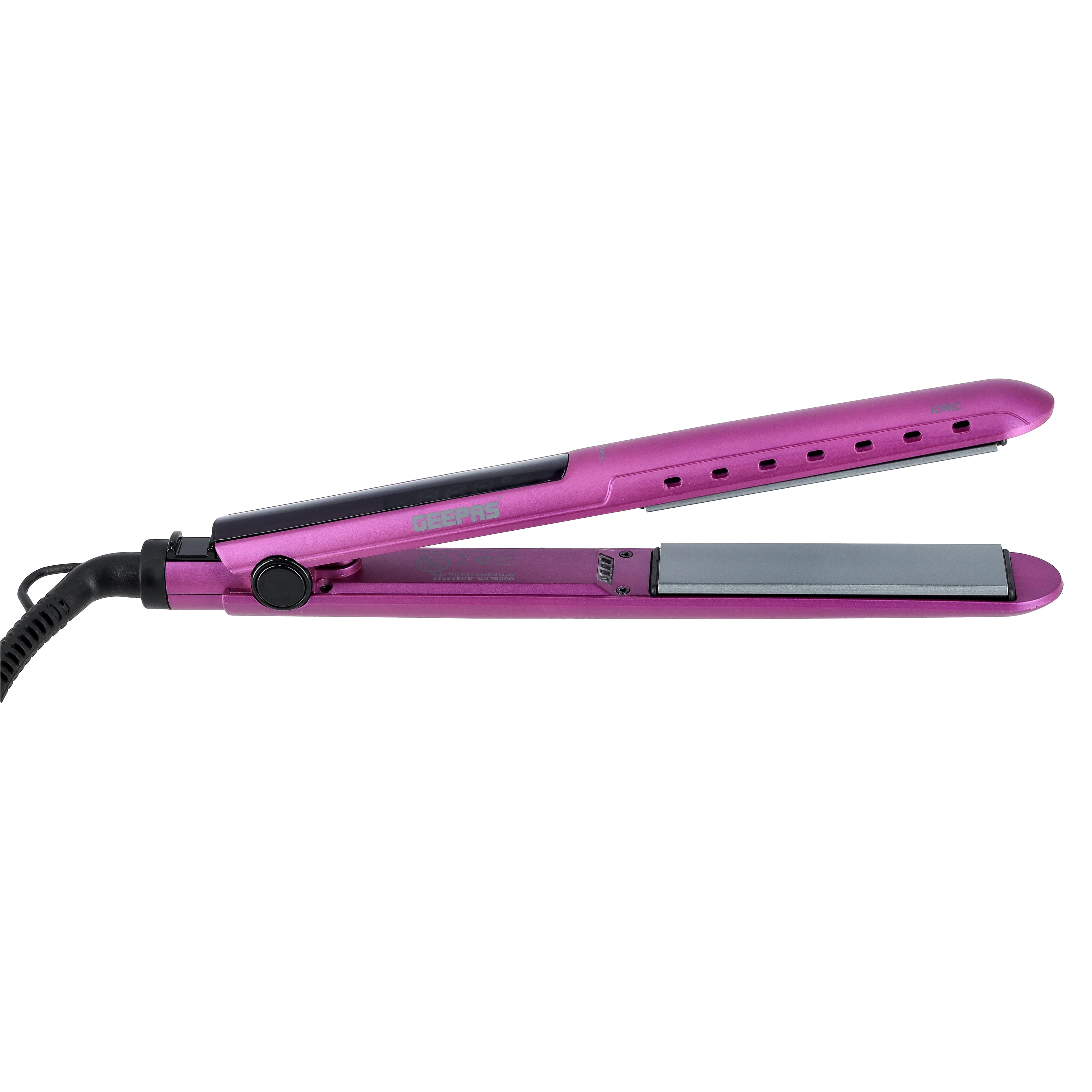 Geepas Easy-Pro 230 Straightener,Ionic Function,GHS86048 | Ceramic Coated Plates Straightener | Digital Display Temperature Control | Ideal for Long & Short Hairs