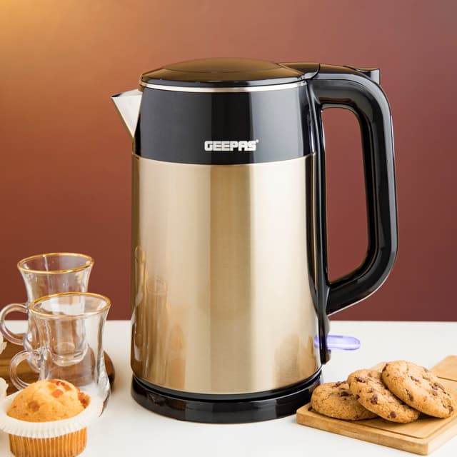 غلاية ماء كهربائية بسعة 1.7 لتر Geepas Double Layer Electric Kettle - 188884