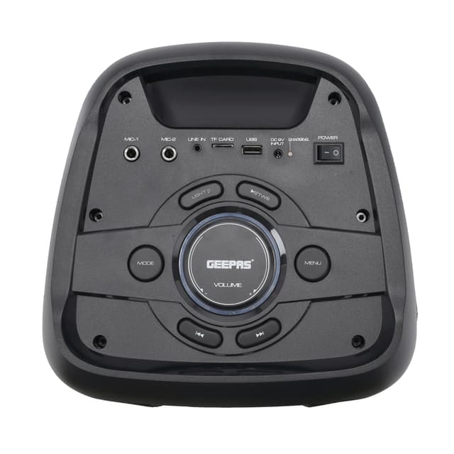 Geepas Rechargeable Professional Speaker,40000W PMPO,GMS11168 - TWS Connection,FM Radio,Bluetooth,LED Display,With Wireless Microphone,Built-In 7.4v/3000mAh Lithium Battery,BT/FM/USB/TF Card - 183059