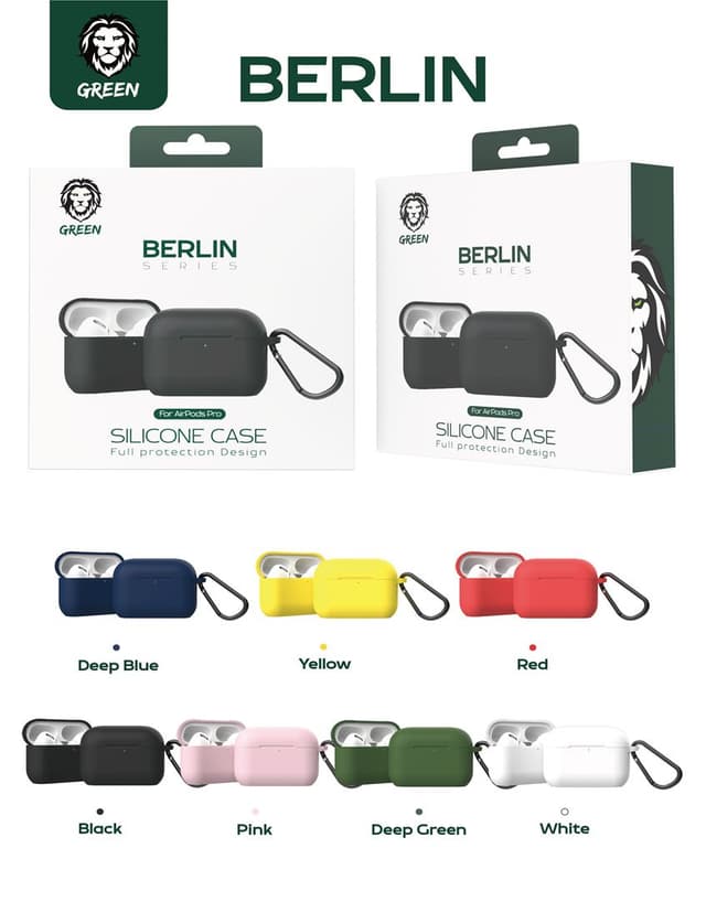 Green Lion Green Berlin Series Silicone Case for Airpods 3 - Red
