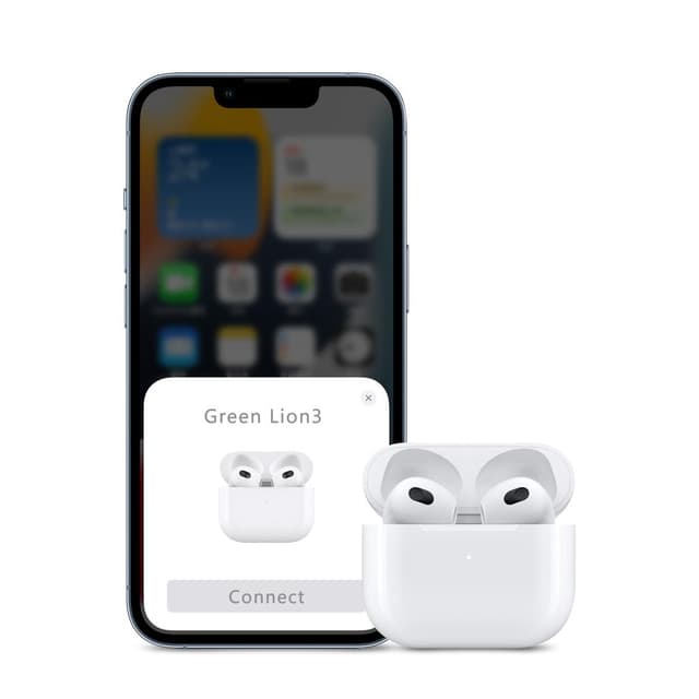 سماعات بدون سلك بلوتوث شحن سريع أبيض جرين ليون Green Lion White Fast Charging Wireless Earbuds - SW1hZ2U6MzU3NzI2