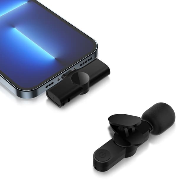 ميكروفون لاسلكي صغير بمنفذ Type c (أسود) | Green Mini Wireless Microphone ( Type-C Connector )