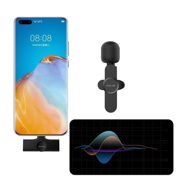 ميكروفون لاسلكي صغير بمنفذ Type c (أسود) | Green Mini Wireless Microphone ( Type-C Connector )
