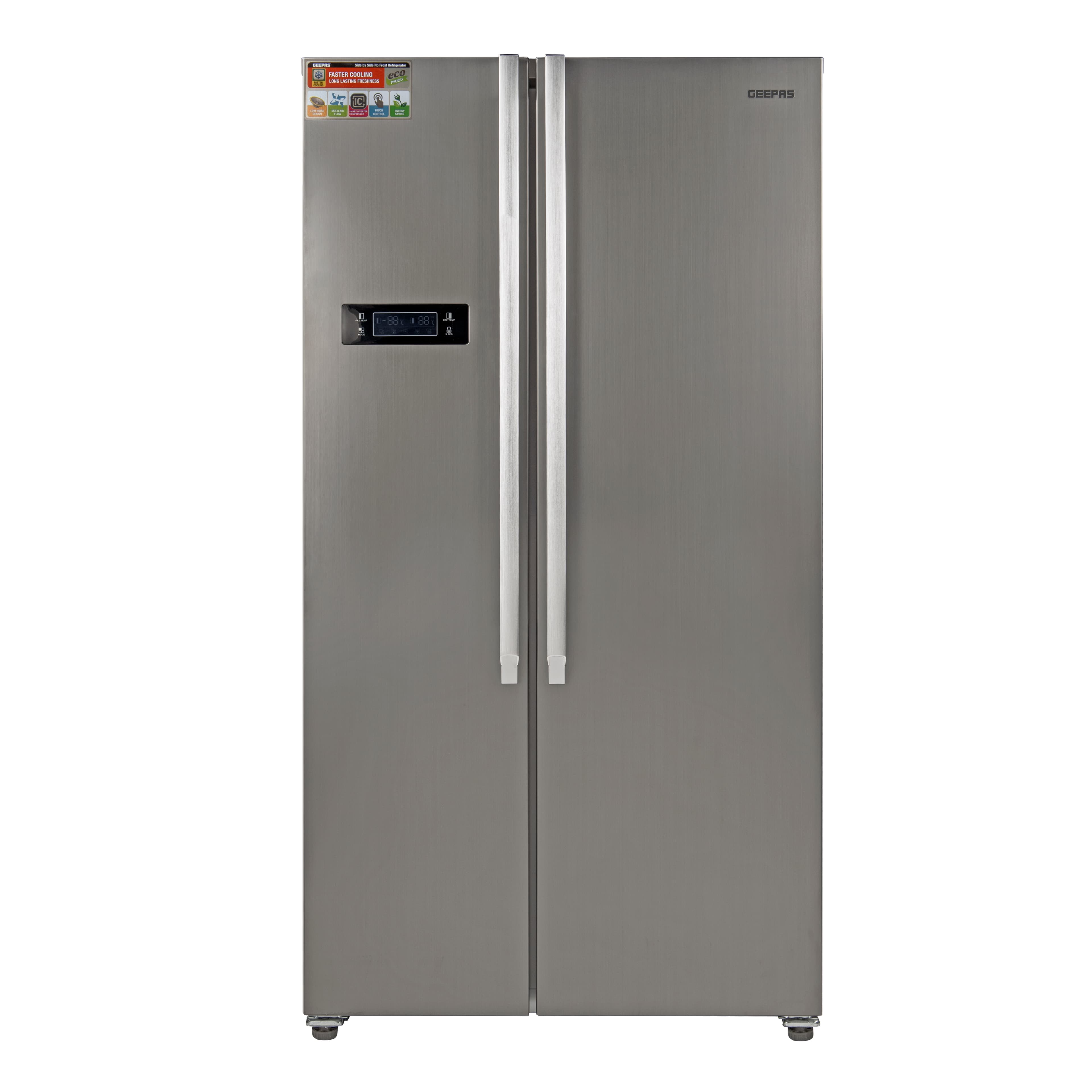 ثلاجة بباب مزدوج (550L) Geepas  Refrigerator - Side by Side Doors-No Frost