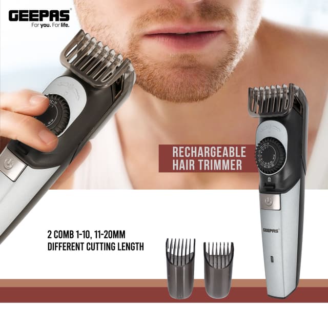 ماكينة حلاقة جيباس قابلة لإعادة الشحن بقوة 5 واط Rechargeable Hair Clipper - Geepas - 186715