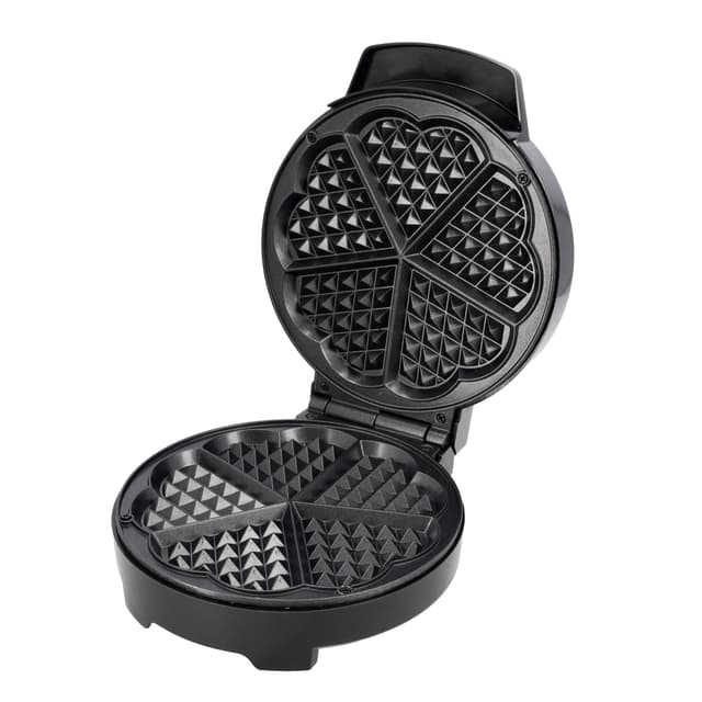 Geepas Heart Waffle Maker,Temperature Control,GWM36538 - Power On & Ready Indicator,Non-Stick Cooking Plate,Easy to Clean ,1000 Watts,S/S Decoration,Cool Touch Handle - 186193