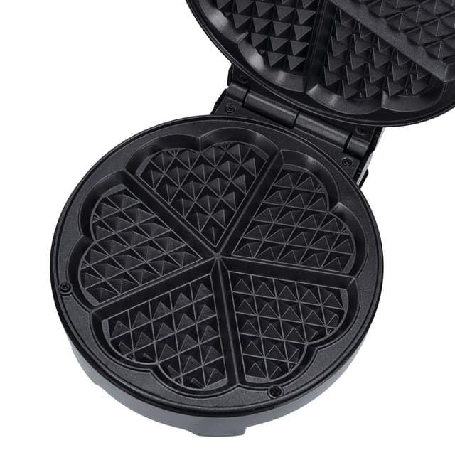 Geepas Heart Waffle Maker,Temperature Control,GWM36538 - Power On & Ready Indicator,Non-Stick Cooking Plate,Easy to Clean ,1000 Watts,S/S Decoration,Cool Touch Handle - 186195