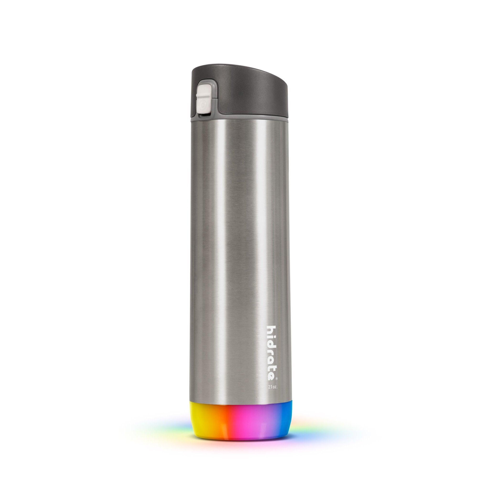 HidrateSpark Chug 17Oz / 620ml - World's Smartest Water Bottle, Hydration Tracker, Lights Up to Remind a Drink, Stainless Steel Double Wall Vacuum-insulated, Rechargeable Battery - Stainless
