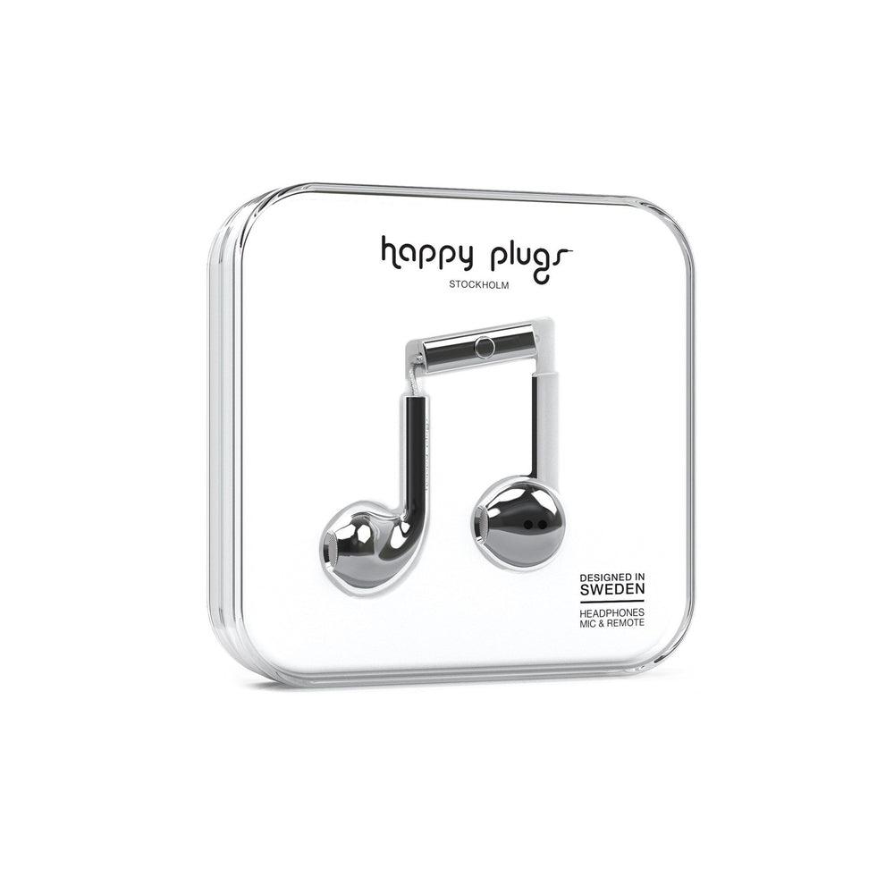 سماعة أذن سلكية لون فضي  Happy Plugs - Earbud Plus Silver