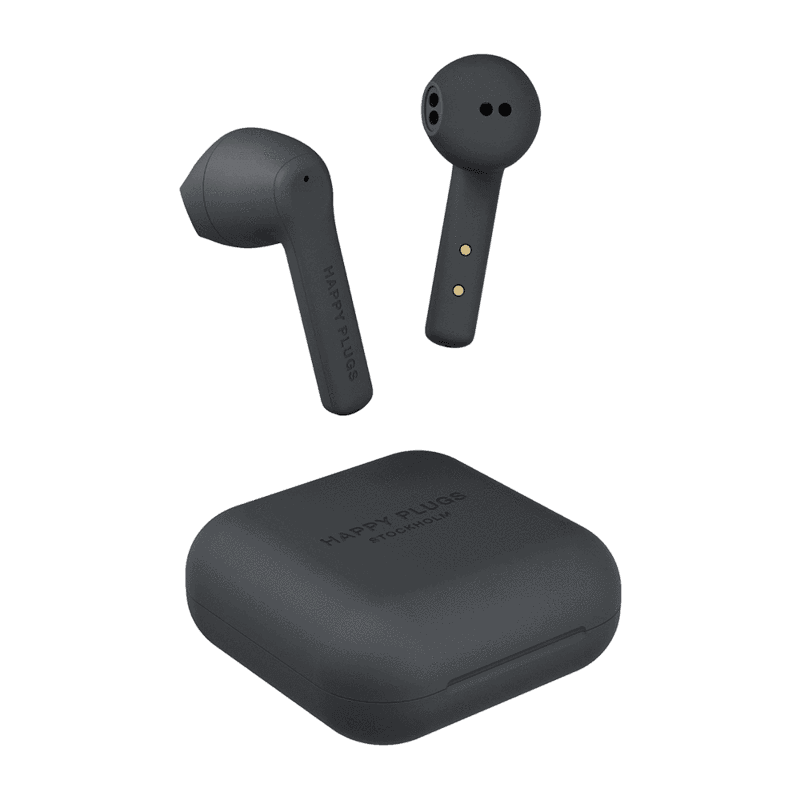 سماعات ايربودز لون أسود  HappyPlugs Air 1 Go True Wireless Headphones