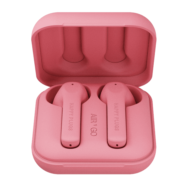 Happy Plugs HappyPlugs Air 1 Go True Wireless Headphones - Smallest Lightest True Wireless Bluetooth 5.0 Headset, 14 Touch Controls, 11 Hrs Battery, for iOS, Android, Smartphone, Tablets, & PC - Peach - SW1hZ2U6MzYwOTcy