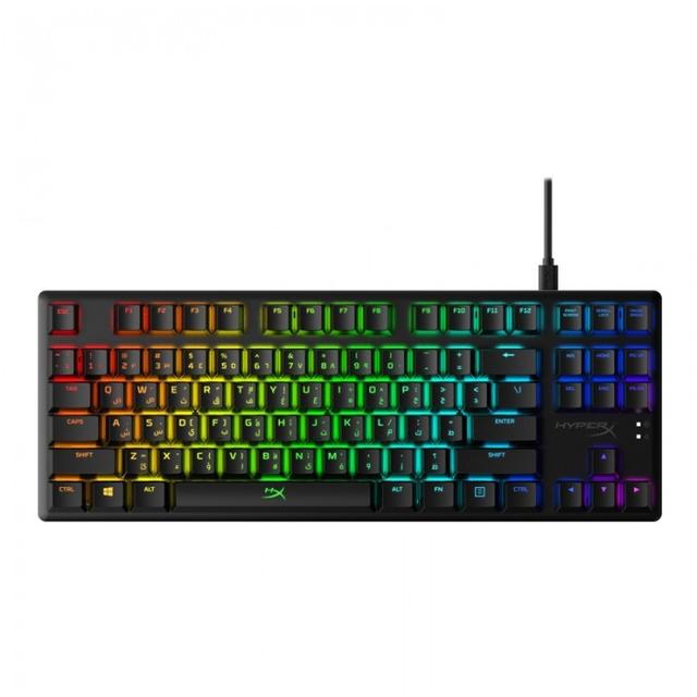 HyperX Alloy Origins Core Tenkeyless Mechanical Gaming Keyboard (Arabic layout) | RGB Lighting Effect, TKL Design, Anti-Ghosting with N-Key Rollover, USB-C Connection - Red - SW1hZ2U6MzYxMDA2