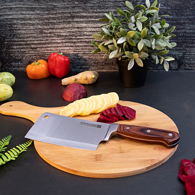 سكين ساطور 6 إنش Royalford Cleaver Knife With Wooden Handle
