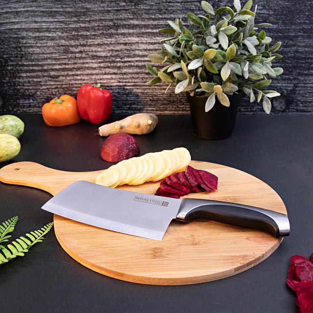 Royalford 6" Cleaver Knife -Razor Sharp Meat Cleaver Stainless Steel Vegetable Kitchen Knife - SW1hZ2U6Mzk3ODgx