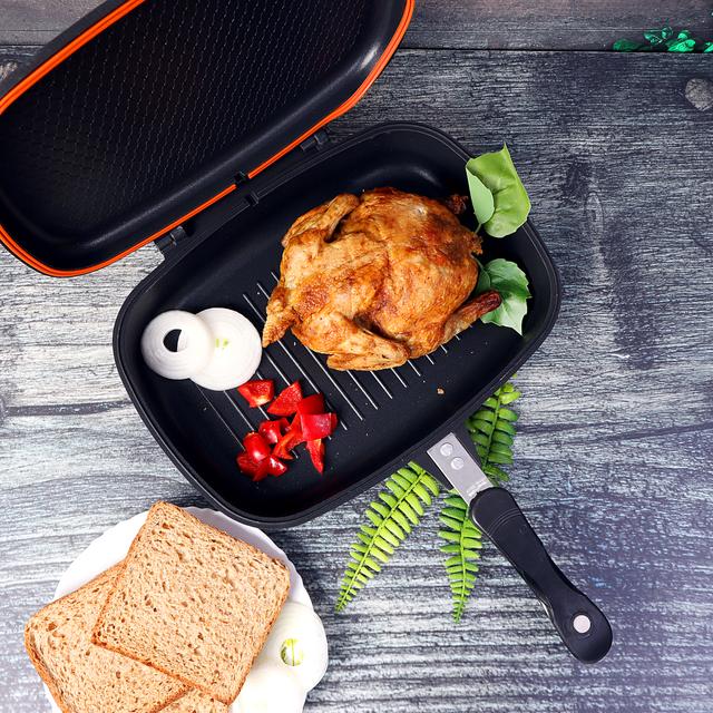 مقلاة شواء ( ذات وجهين مقاس 32 سم ) - أسود Royalford - Double Grill Pan - Die-Cast Double Sided Non-Stick Griddle Pan
