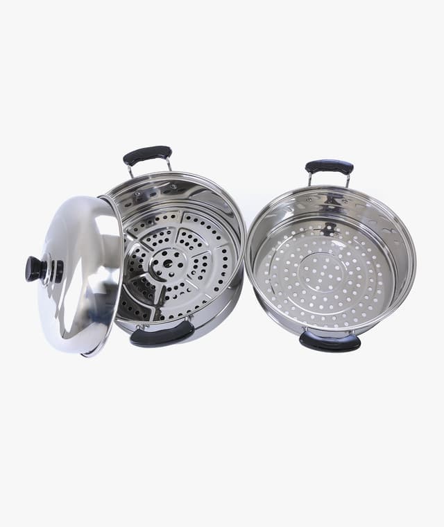 Royalford 9L 2 Layer Stainless Steel Steamer - Steamer Pot, Heat Resistant With Durable & Comfortable