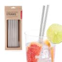Kikkerland Stainless Steel Straws - Eco Friendly Washable and Reusable Straws, Chemical-Free and BPA-Free, with 1x Brush Cleaner - Set of 10 - SW1hZ2U6MzYxMjQx