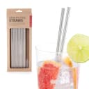Kikkerland Stainless Steel Straws - Eco Friendly Washable and Reusable Straws, Chemical-Free and BPA-Free, with 1x Brush Cleaner - Set of 10
